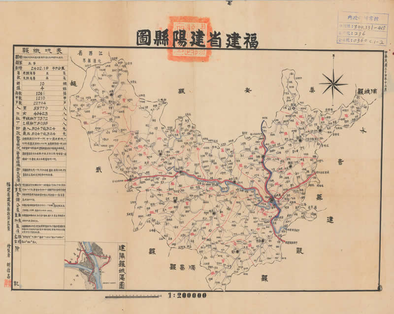 1945年《福建省建阳县图》插图